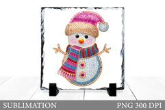 Sparkling Snowman Slate Design. Cute Snowman Sublimation Product Image 1