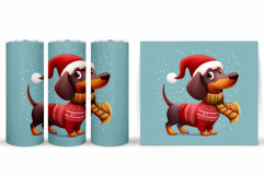 Christmas Dog Tumbler Design. Christmas Tumbler Sublimation Product Image 2