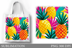 Pineapple Tote Bag Design. Tropical Tote Bag Sublimation Product Image 1