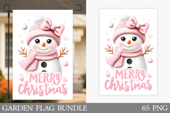 Snowman Garden Flag. Christmas Garden Flag Sublimation Product Image 1