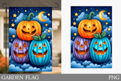 Halloween Pumpkin Garden Flag. Ghost Garden Flag Design Product Image 1