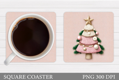 Christmas Tree Coaster Design. Christmas Coaster Sublimation Product Image 1