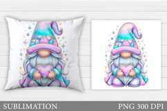 Valentines Gnome Pillow. Valentines Pillow Sublimation Product Image 1