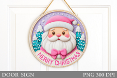 Cute Santa Claus Door Sign. Christmas Door Sign Sublimation Product Image 1