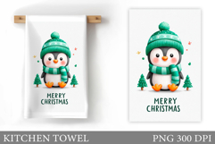 Christmas Penguin Kitchen Towel. Christmas Kitchen Towel Product Image 1