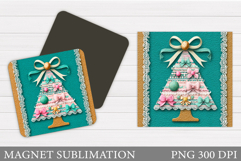 Christmas Tree Magnet Design. Christmas Magnet Sublimation Product Image 1