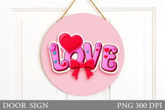 Valentines Door Sign Sublimation. Love Door Sign Design Product Image 1