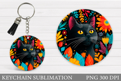 Cat Keychain Design. Cat Sublimation Product Image 1