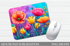 Flowers Mouse Pad Sublimation. Floral Mouse Pad Design Product Image 1