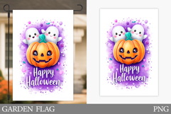 Halloween Pumpkin Garden Flag. Ghost Garden Flag Design Product Image 1