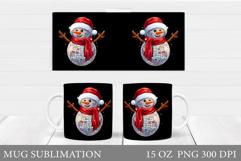 Disco Snowman Mug Design. Christmas Mug Sublimation Product Image 1