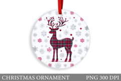 Reindeer Christmas Ornament. Christmas Ornament Sublimation Product Image 1