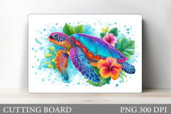 Sea Turtle Cutting Board. Sea Turtle Sublimation Product Image 1