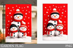 Cute Snowman Garden Flag. Christmas Garden Flag Design Product Image 1
