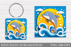 Dolphin Keychain Design. Dolphin Sublimation Product Image 1