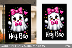Cute Halloween Garden Flag. Cute Ghost Pumpkin Garden Flag Product Image 1