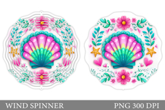 Seashell Wind Spinner. Sea Wind Spinner Sublimation Product Image 1