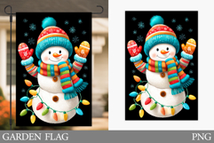 Cute Snowman Garden Flag. Christmas Garden Flag Design Product Image 1