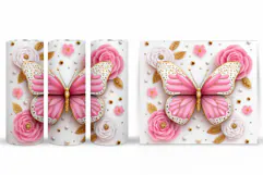 Butterflies Sublimation. Butterfly Tumbler Sublimation Product Image 2