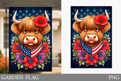 Patriotic Cow Garden Flag. Patriotic Garden Flag Sublimation Product Image 1