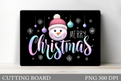 Christmas Cutting Board. Snowman Cutting Board Sublimation Product Image 1