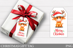 Christmas Cow Gift Tag Design. Christmas Gift Tag Printable Product Image 1