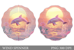 Dolphin Wind Spinner Sublimation. Sea Wind Spinner Design Product Image 1