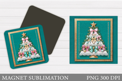 Christmas Tree Magnet Sublimation. Christmas Magnet Design Product Image 1