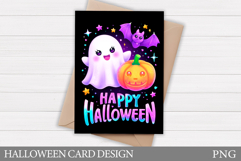 Cute Halloween Card Design. Halloween Ghost Card Printable Product Image 1