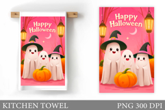 Cute Ghost Kitchen Towel. Halloween Kitchen Towel Design Product Image 1
