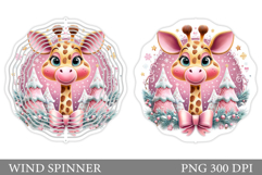 Christmas Giraffe Wind Spinner. Christmas Wind Spinner Product Image 1