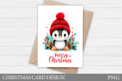 Christmas Penguin Card. Christmas Card Printable Product Image 1