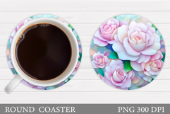 Roses Coaster Design. Roses Sublimation Product Image 1