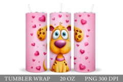 Valentines Dog Tumbler Design. Valentine Tumbler Sublimation Product Image 1