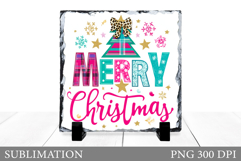 Merry Christmas Slate Sublimation. Christmas Slate Design Product Image 1