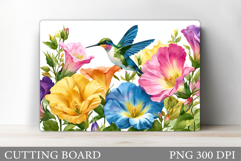 Hummingbird Cutting Board. Flowers Kitchen Cutting Board Product Image 1