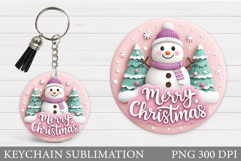 Christmas Snowman Keychain. Christmas Keychain Sublimation Product Image 1