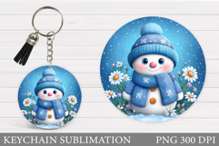 Christmas Snowman Keychain. Christmas Keychain Sublimation Product Image 1