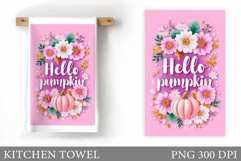 Pumpkin Kitchen Towel. Flowers Kitchen Towel Design Product Image 1
