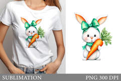 Bunny Carrot T-Shirt Design. Bunny Carrot Sublimation Product Image 1