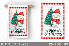 Christmas Bird Kitchen Towel. Christmas Kitchen Towel Design Product Image 1