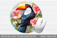 Toucan Mouse Pad Design. Cute Toucan Sublimation Product Image 1