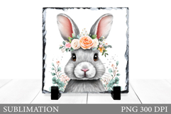 Cute Bunny Sublimation. Cute Bunny Slate Design Product Image 1