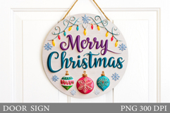 Christmas Door Sign Design. Merry Christmas Door Sign Product Image 1