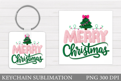 Merry Christmas Keychain. Christmas Keychain Design Product Image 1