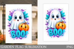 Cute Ghost Garden Flag. Cute Halloween Garden Flag Design Product Image 1