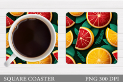 Orange Coaster Sublimation. Citrus Coaster Design Product Image 1
