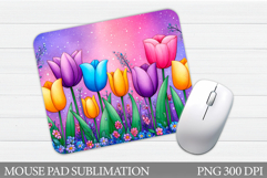Tulips Mouse Pad Design. Flowers Spring Mouse Pad Product Image 1
