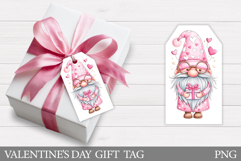 Valentines Gnome Gift Tags. Valentine Gift Tag Printable Product Image 1