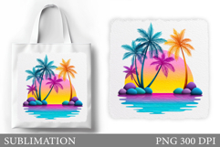 Palm Tree Sublimation. Palm Tree Tote Bag Sublimation Product Image 1